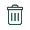 Minimalist Dark Green Trash Can Icon